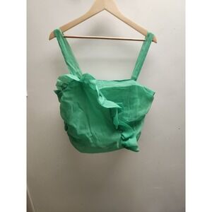 NY and Company Green Ruffle Cami Top Women's Large